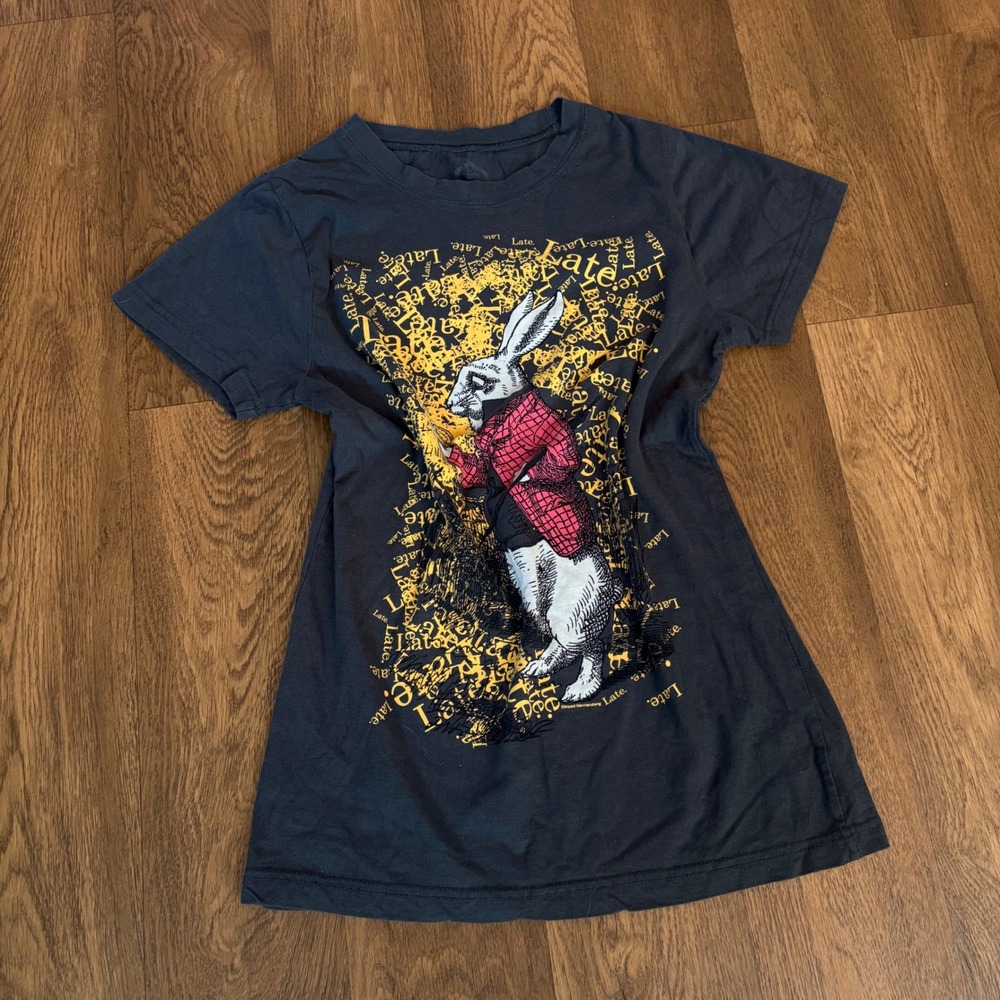 Vintage Y2K Mall Core Style Impact Alice in Wonderland White Rabbit Baby T Shirt